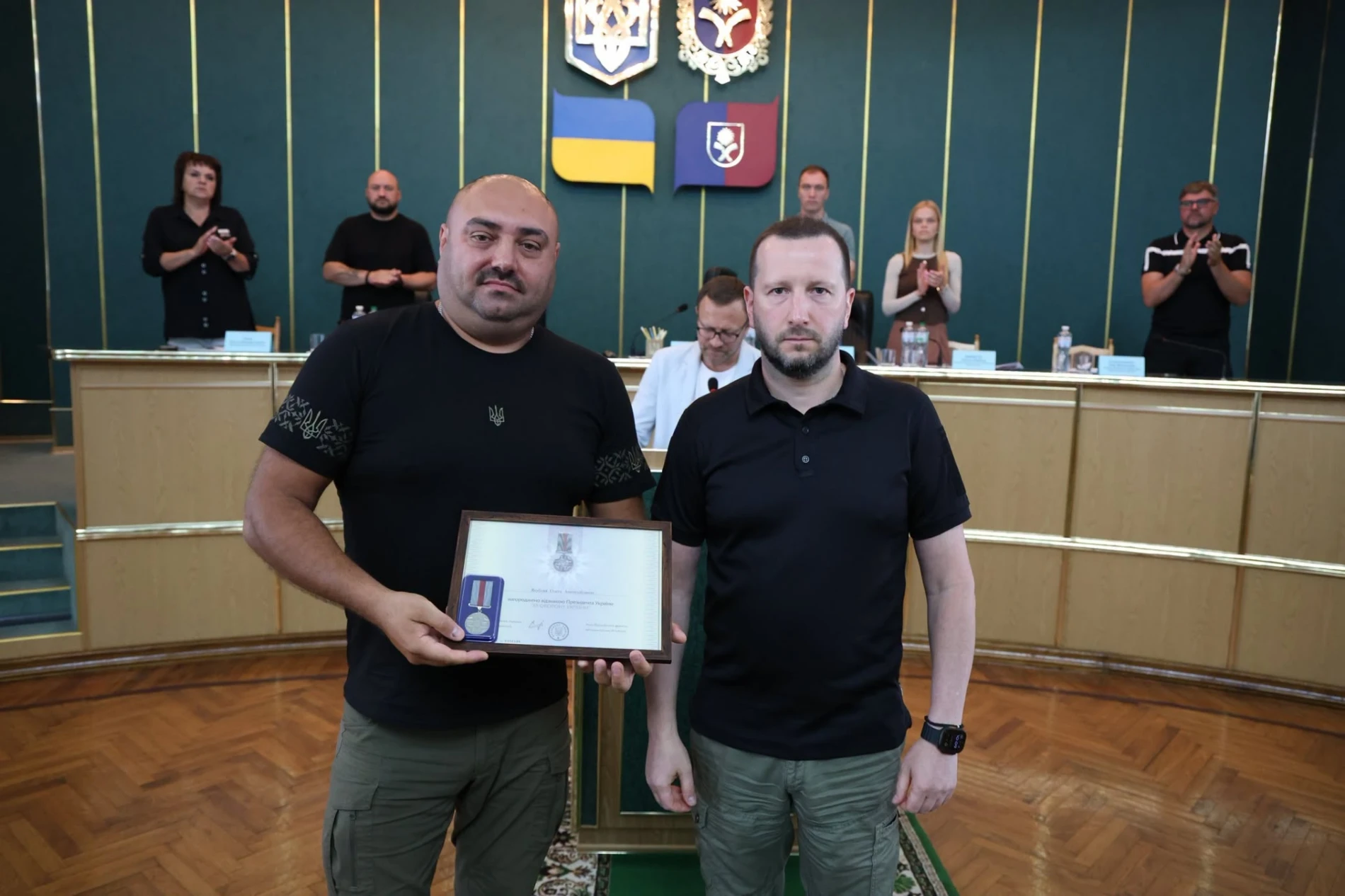 Почесним знаком Хмельницької ОВА нагороджено голову Ганнопільської сільської ради