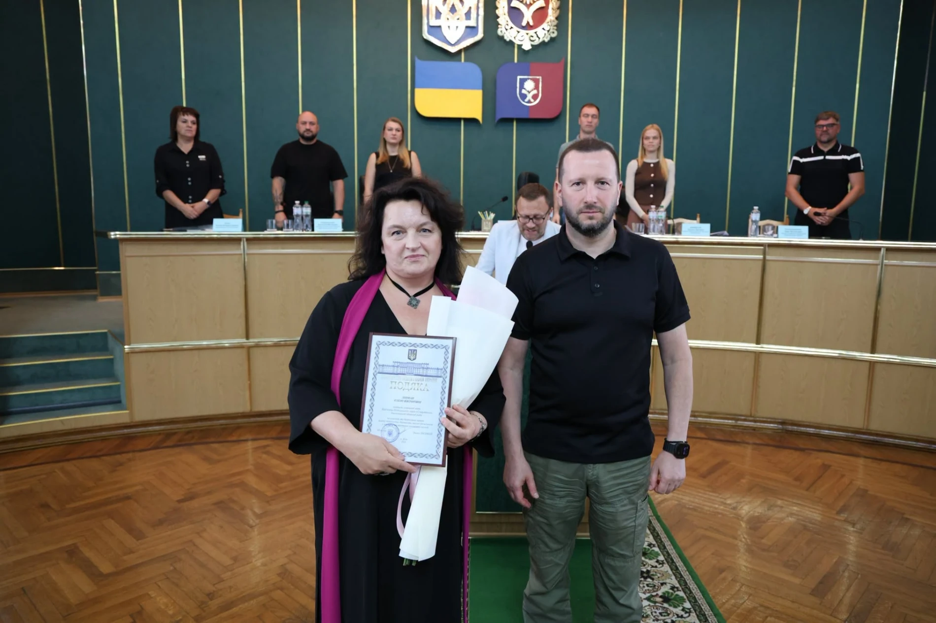 Почесним знаком Хмельницької ОВА нагороджено голову Ганнопільської сільської ради