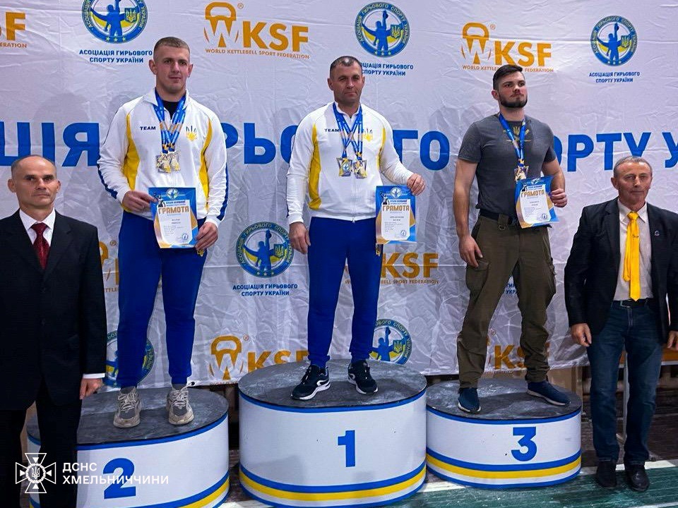 Хмельницькі вогнеборці здобули перемогу на Відкритому кубку з гирьового спорту