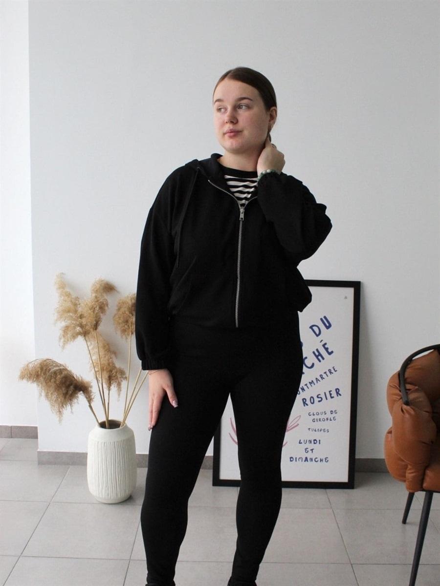 Лосини у рубчик на флісі - артикул Н057/1 (чорний) Фото2